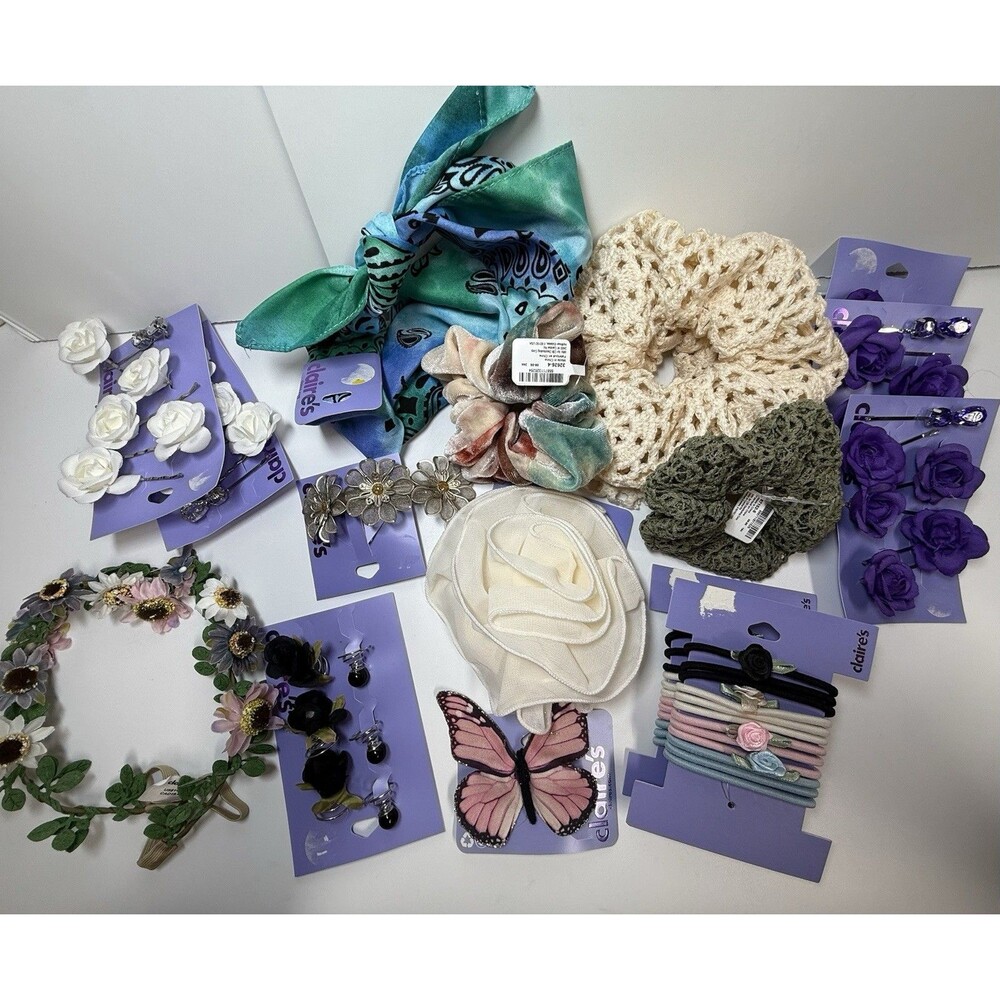 Claire’s Lot Of 17 Hair Accessories Assortment All New